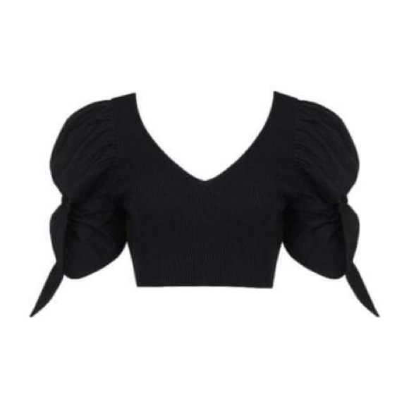 COPY - Knit Crop Top In Black - Picture 4 of 5